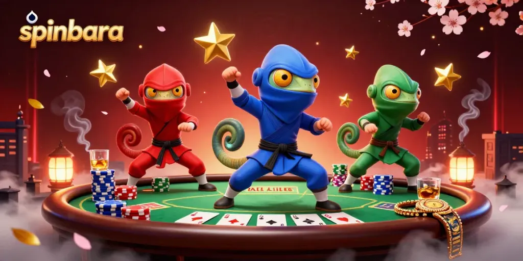 Experience thrilling gameplay highlights at Spinbara Casino with vivid characters and dynamic poker elements.